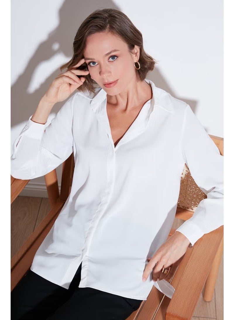 Lela Regular Fit Short Front Long Back Plain Shirt Women's Shirt 611GO020 - Image 1